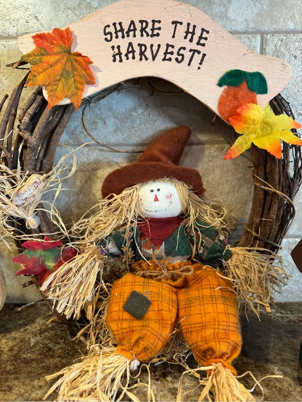 Fall Harvest Decor Lot Scarecrow Wreath Pumpkin Birdhouses Rustic Farmhouse